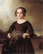 Ferdinand von Rayski Portrait of a Young Girl oil